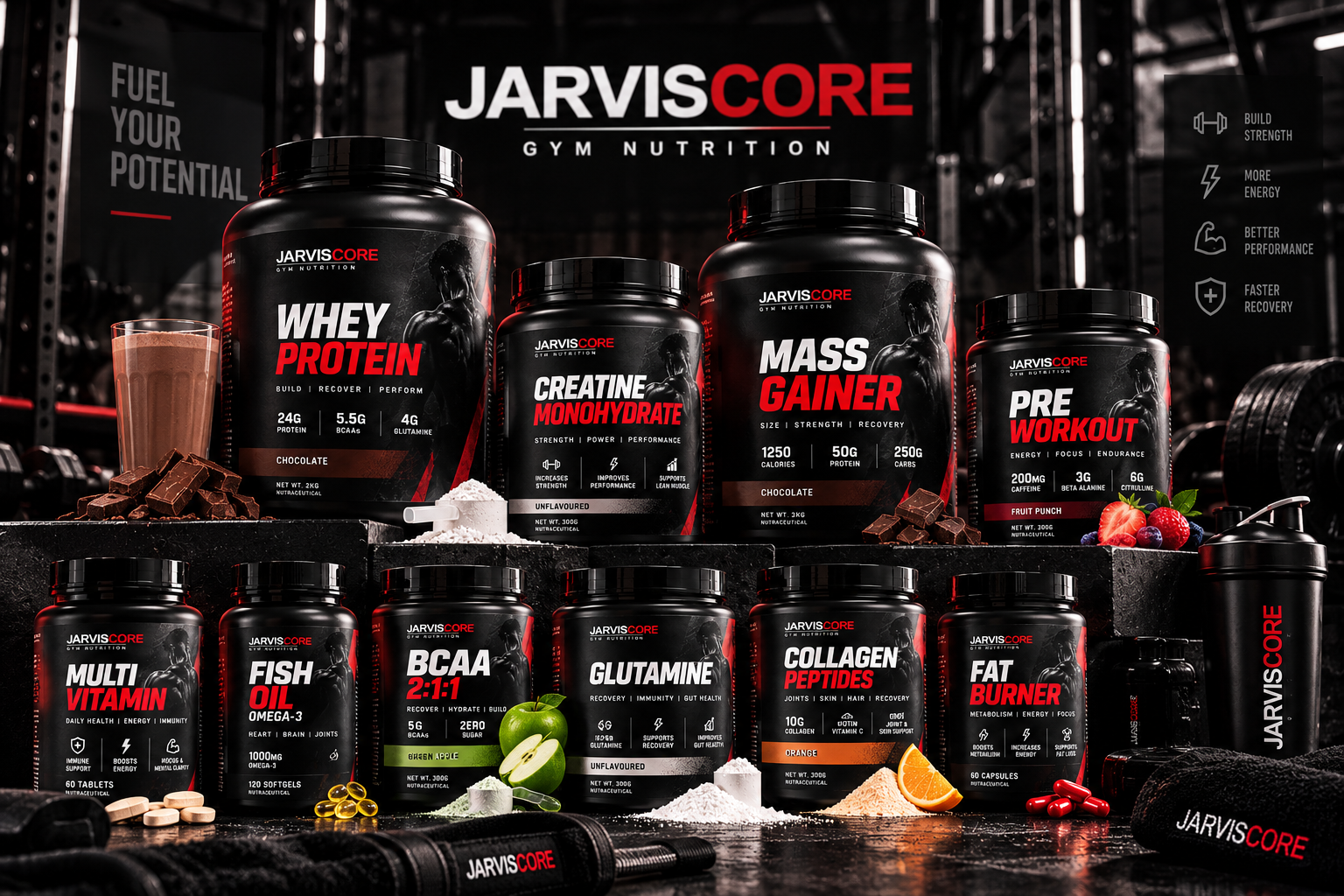 Jarvis Core Gym Nutrition product collection